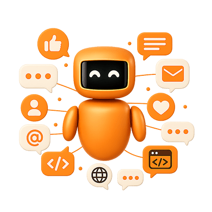 AI assistant with integration icons